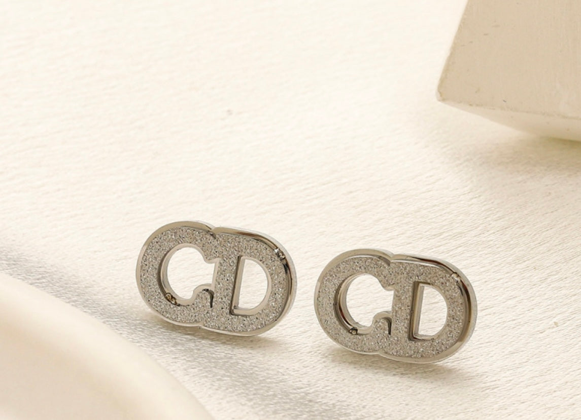 Glitter silver cd earrings
