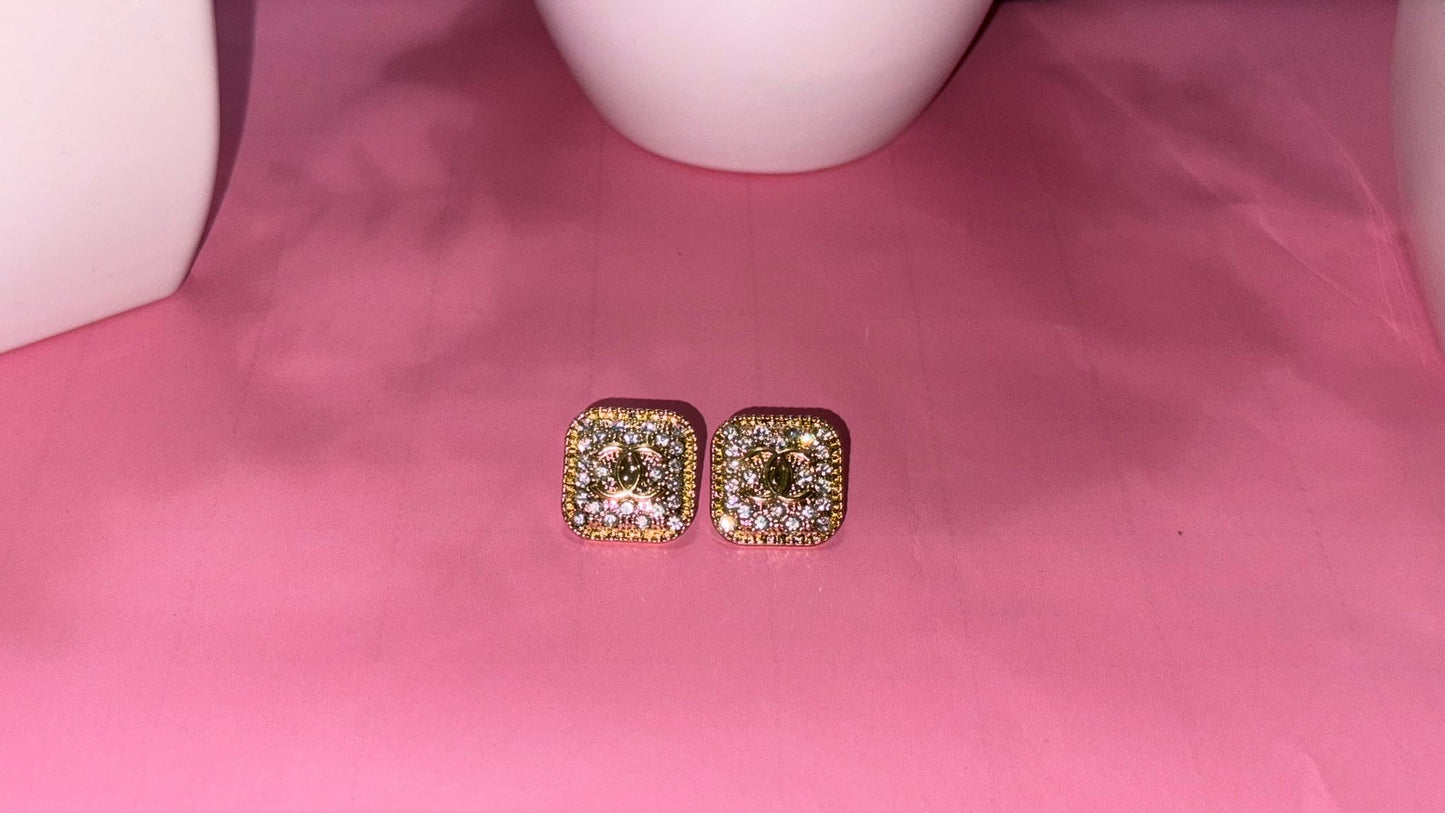 Cc on cc gold earrings