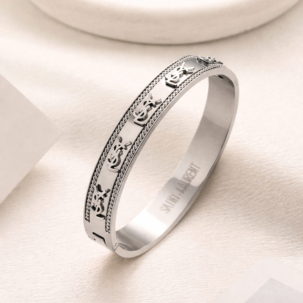 Ysl logo all over bracelet