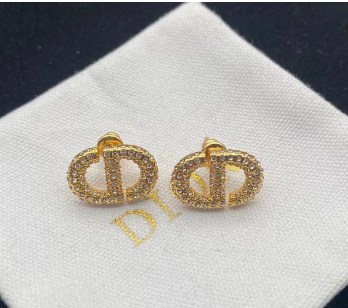 Cd luxe bling earrings