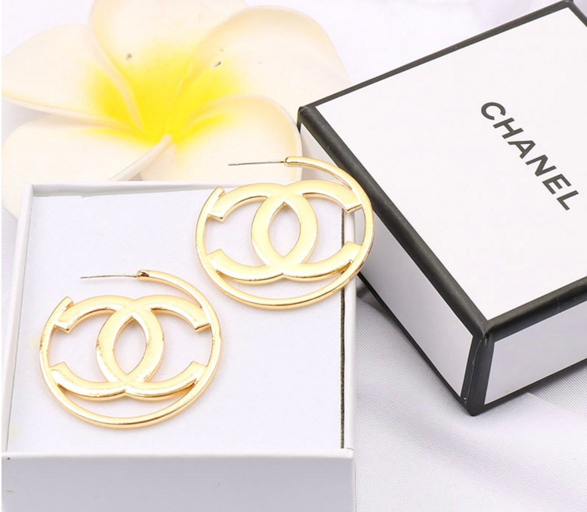 Cc gold plain hoops