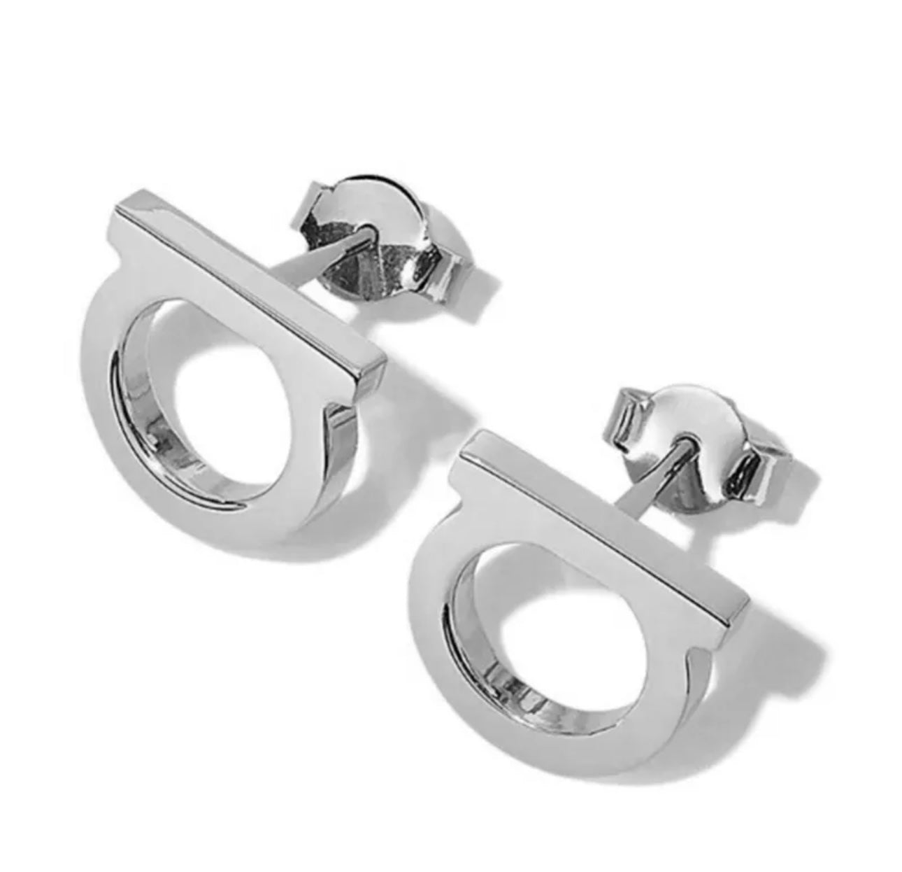 Ferra silver plain earrings