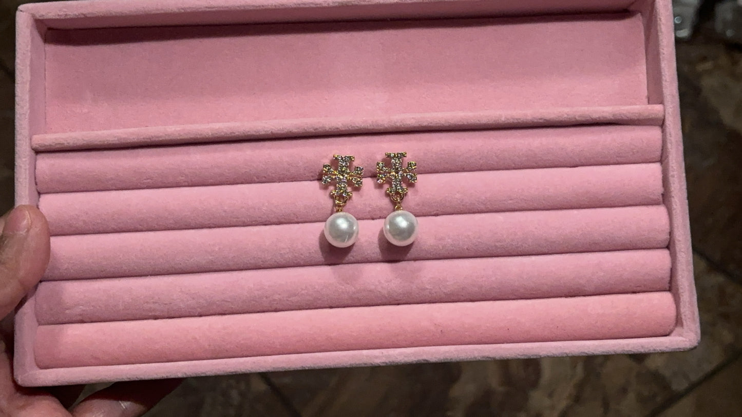 Tory pearl earrings