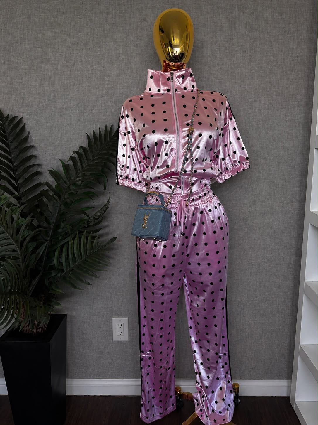 2 piece polka dot flare set