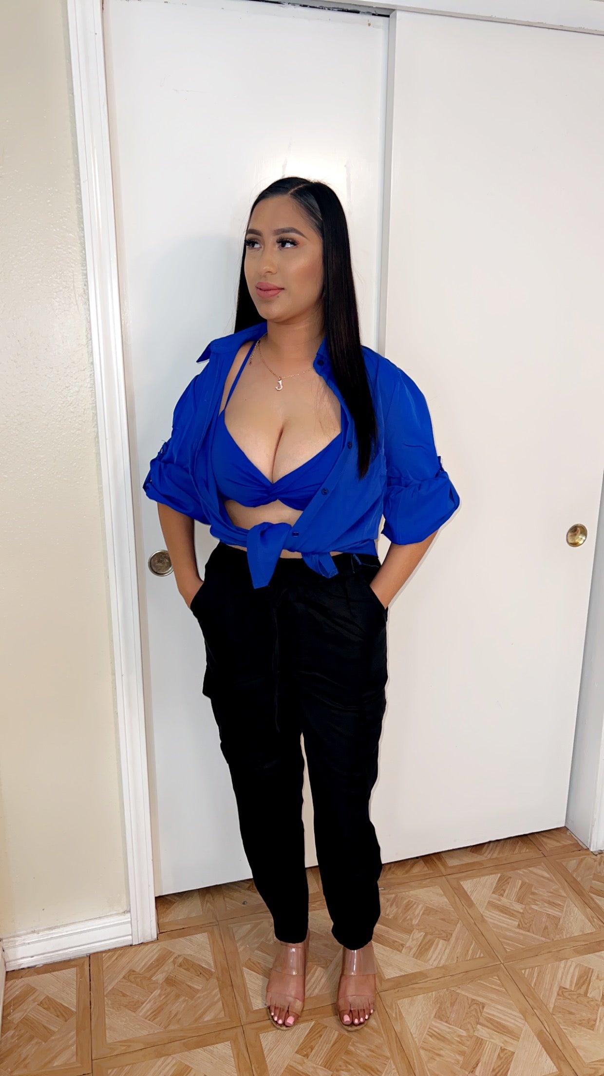Night out dark blue 2 piece top