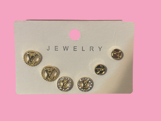 3 piece mely lv earrings