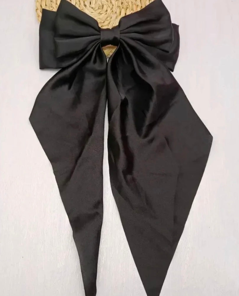 Elegant satin black bow