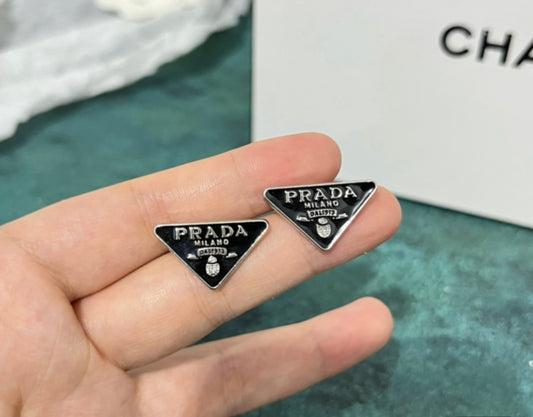 Prada black earrings