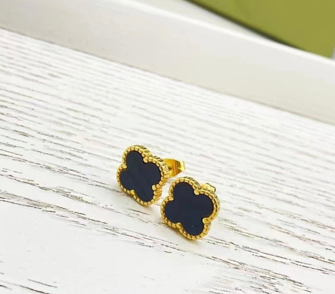 Black clover earrings