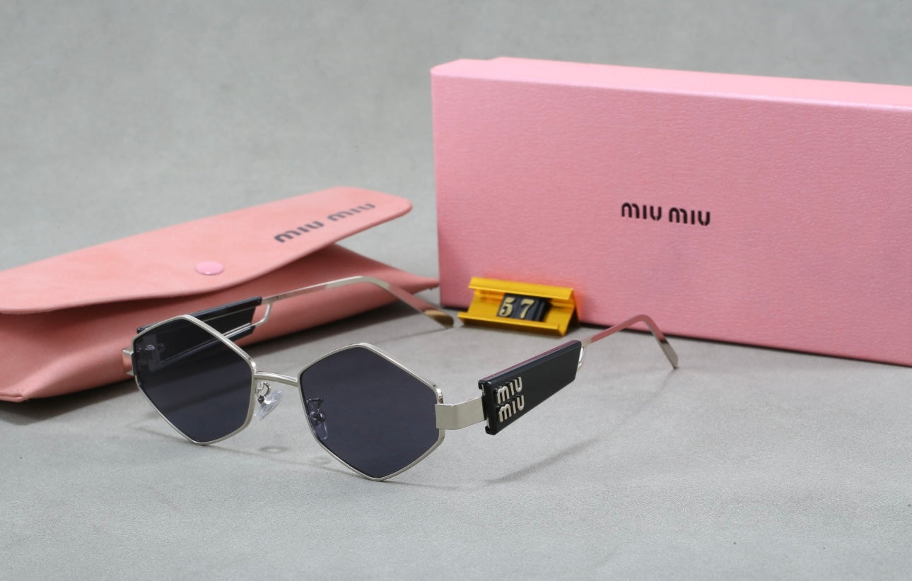 Silver & black miu sunglasses