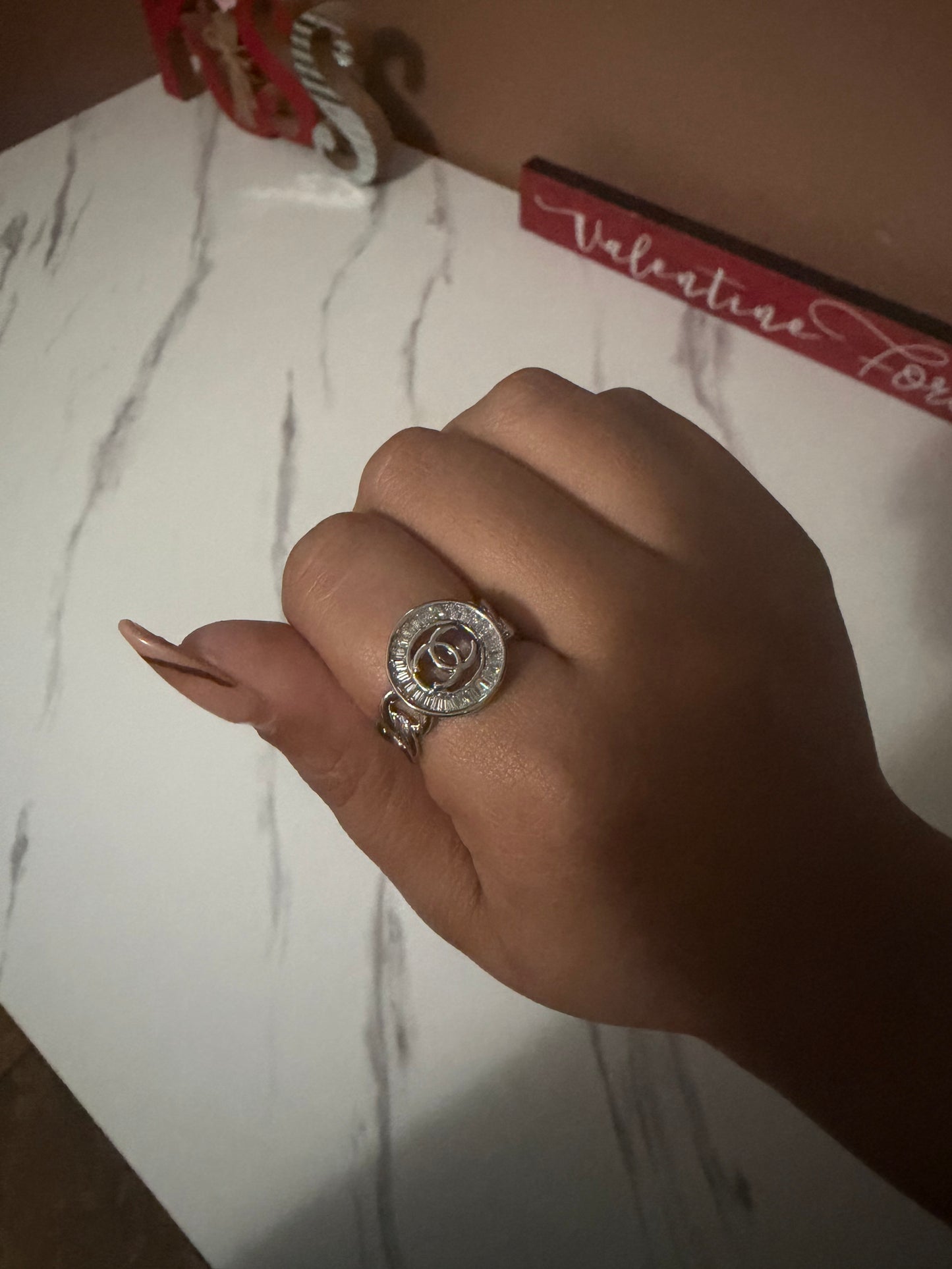 Crystal Cc one size ring