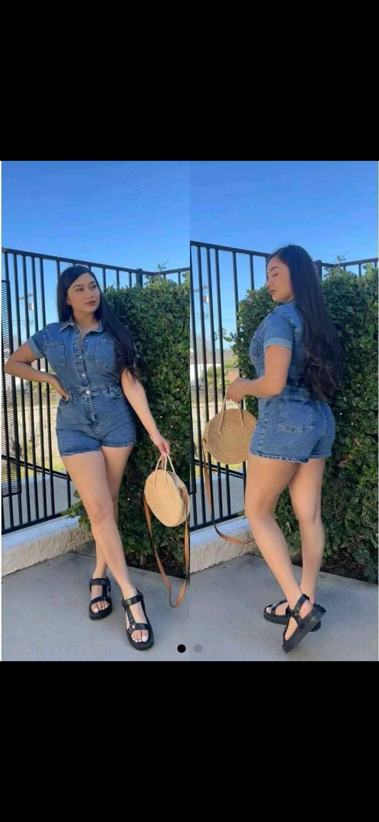 Abigail denim short jumpsuit