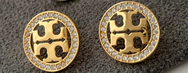 Circle Tory gold earrings