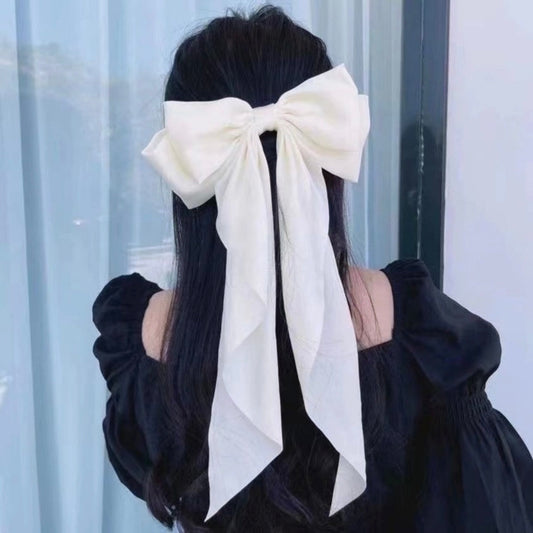 Elegant satin white bow