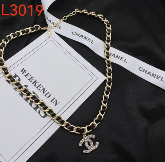 Golden & black Cc necklace