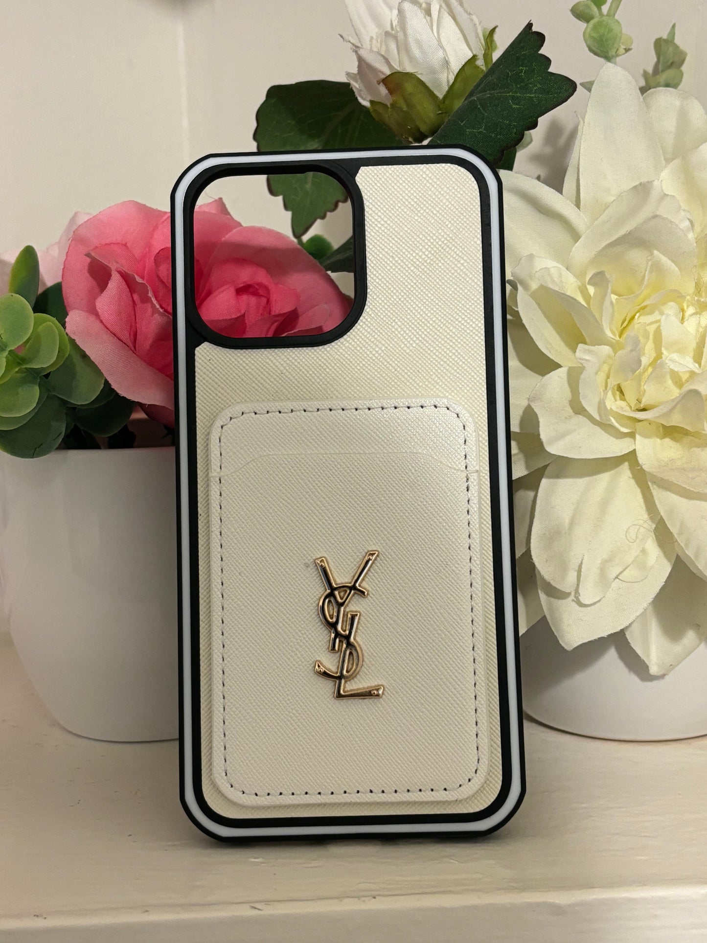 Ys cream leather phone case