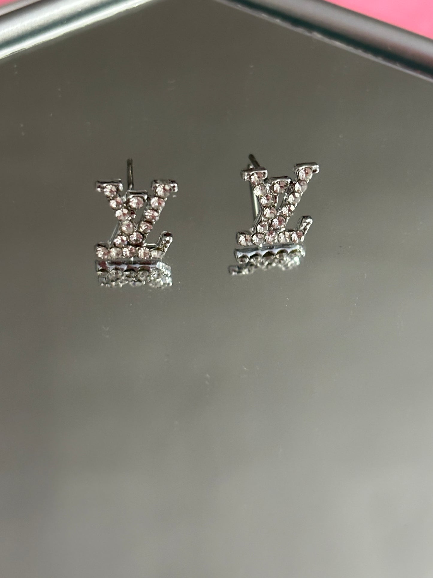 Tiny LV silver earrings