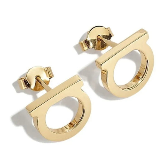 Ferra plain gold earrings