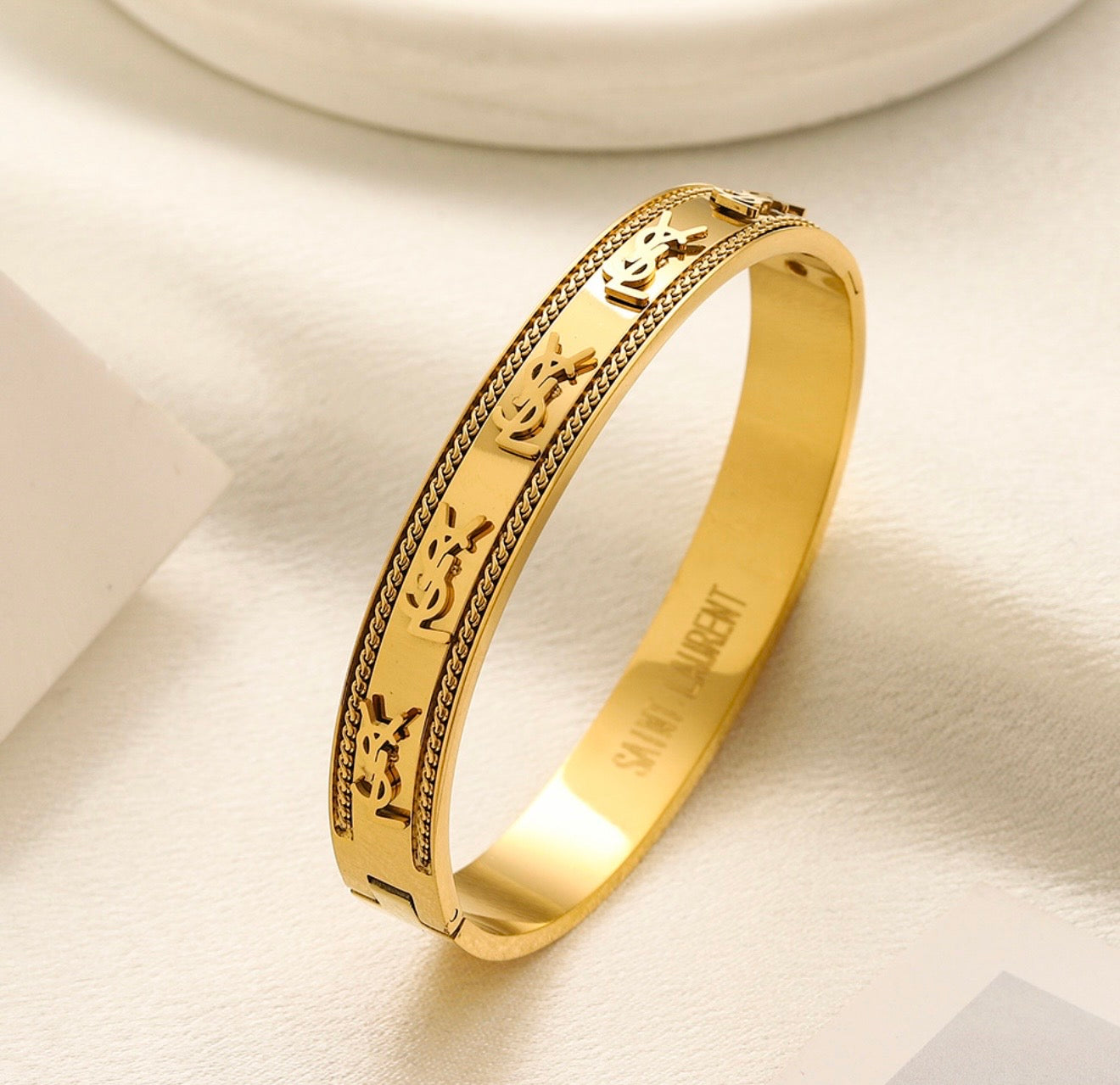 Ysl logo all over bracelet