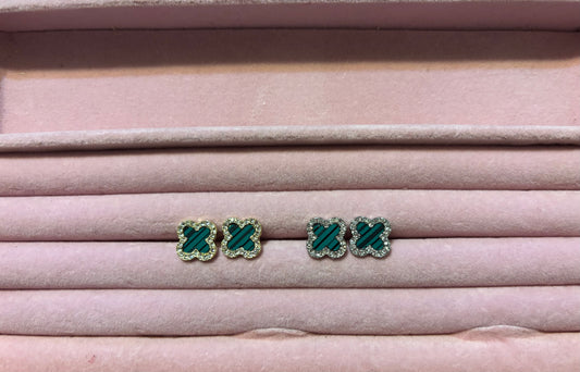 Green clover earrings