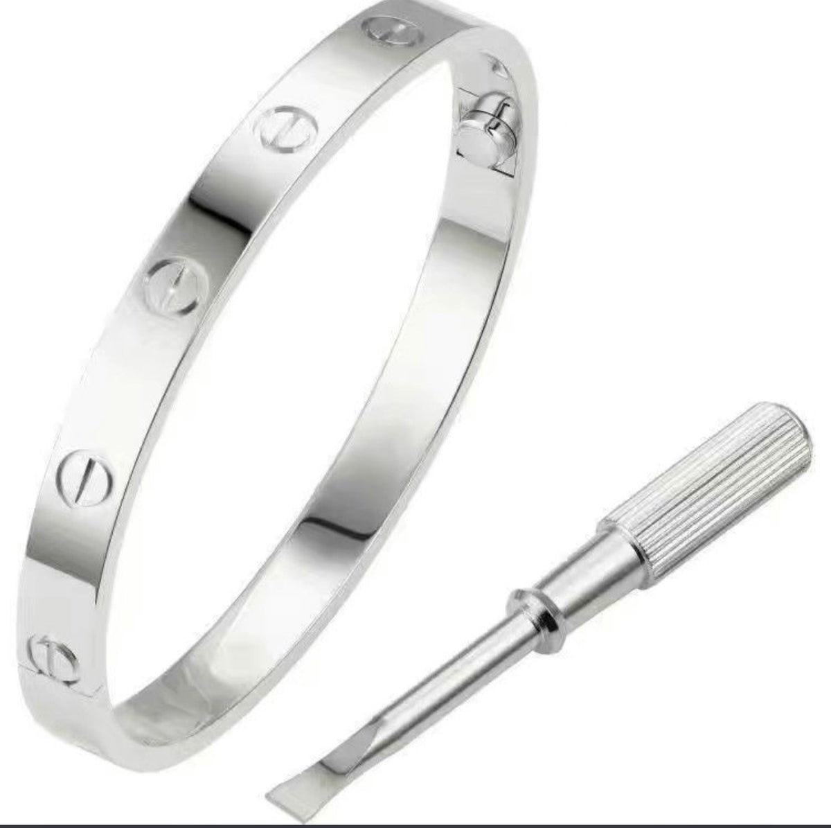 Silver trendy bangel