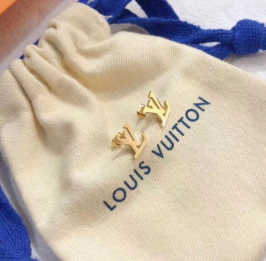 Des simple gold lv earrings