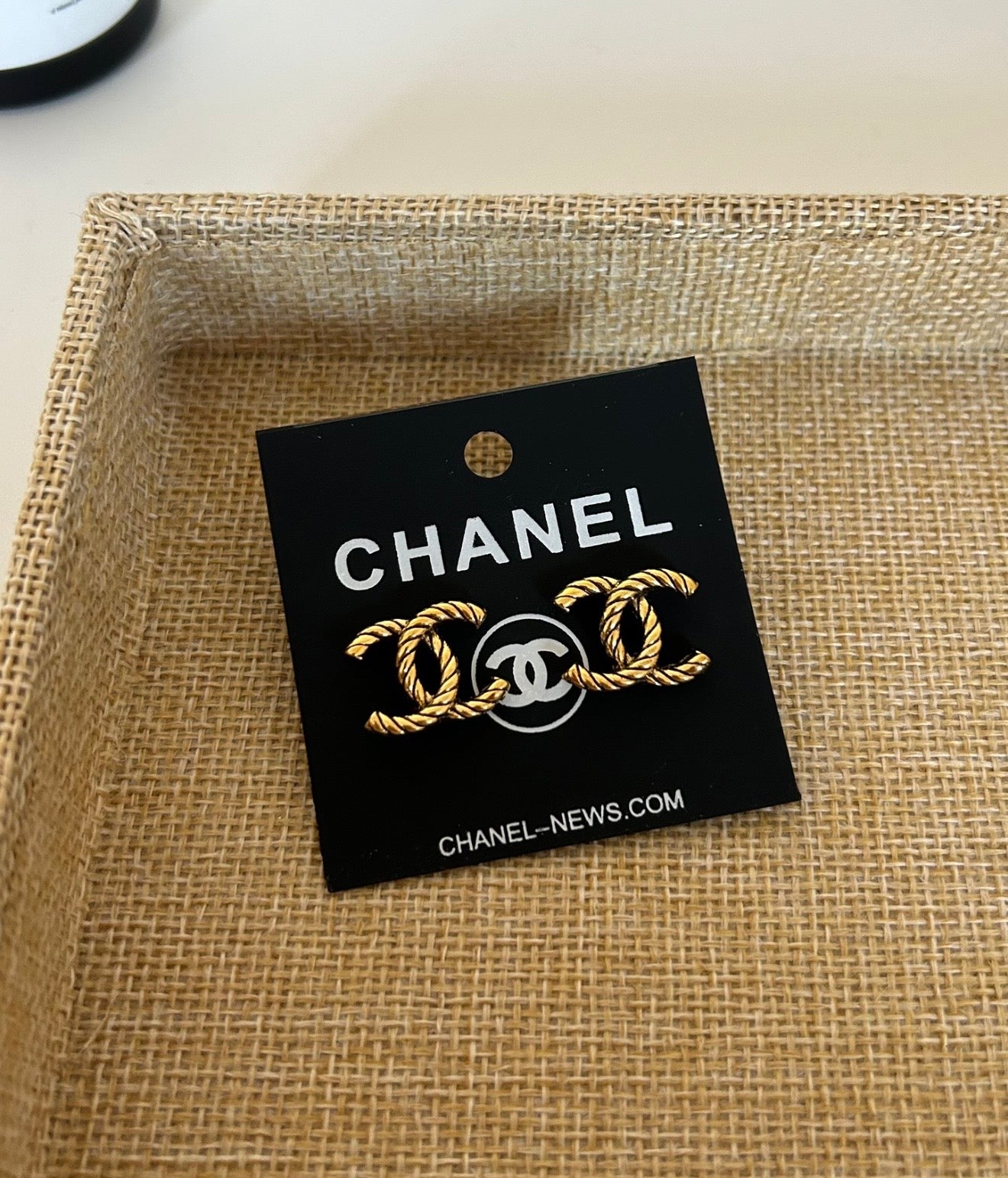 Golden Cc logo earrings